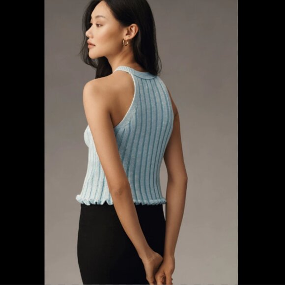 Brand New Pilcro Halter Ribbed Knit Sweater Tank - Picture 2 of 8
